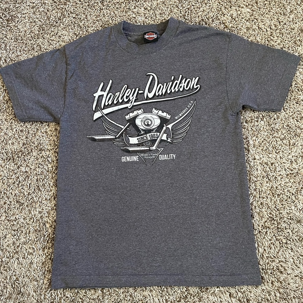 Harley Davidson Sturgis SD T Shirt Mens Medium Gray Graphic Motorcycle Tee USA